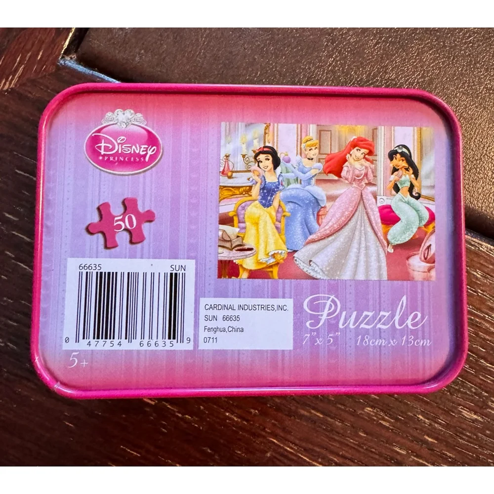 Disney Princess Wishes Card Game & Disney Princess 50 Piece Puzzle in Tin Box